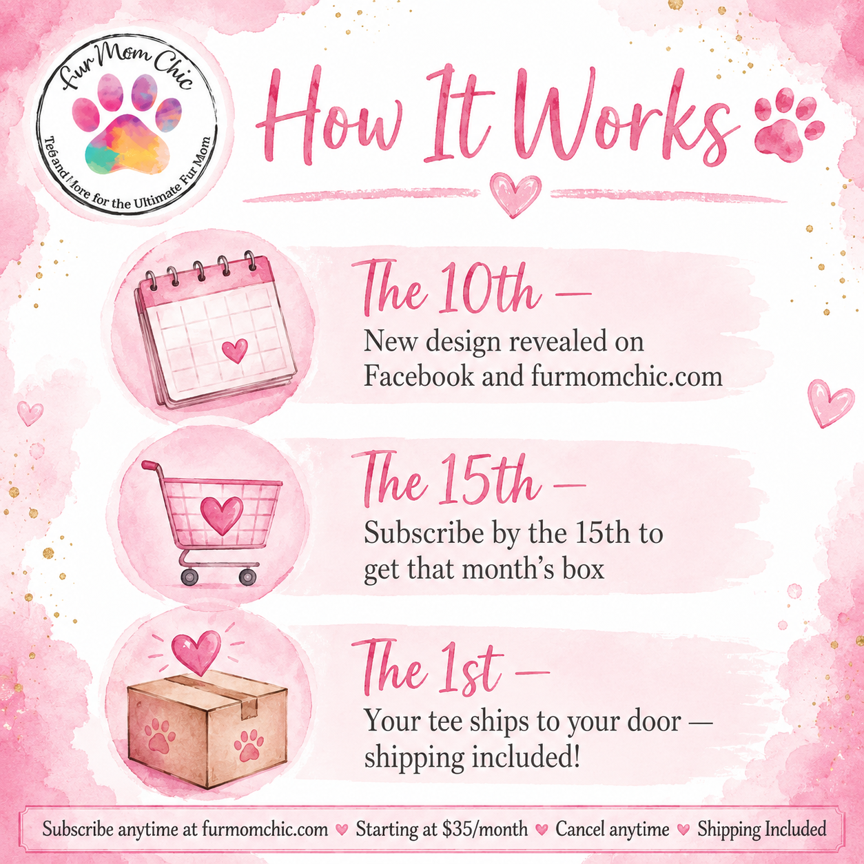 Fur Mom Chic Monthly Tee Subscription (Shipping Included)